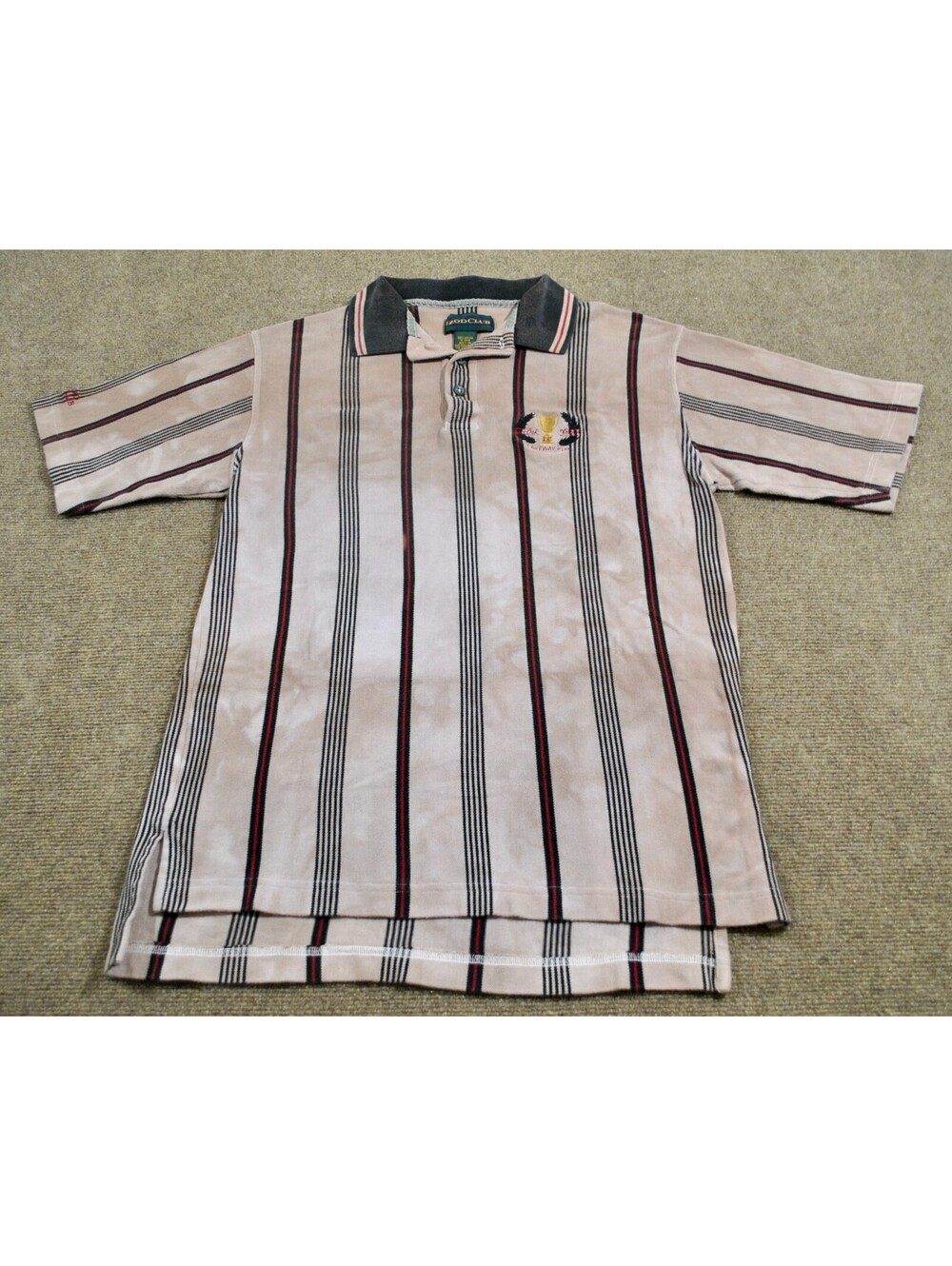The Oak Lakeway Cup 90s Vintage Stripe Dye Izod Golf Polo Size Medium
